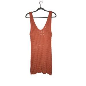 💥NWT Uncharted Threads peach colored crochet knit beachwear dress size small